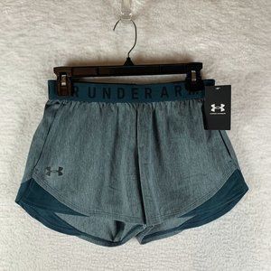 Under Armour Training Shorts Women's XS Dark Cyan Polyester Elastic Waist 6918‎